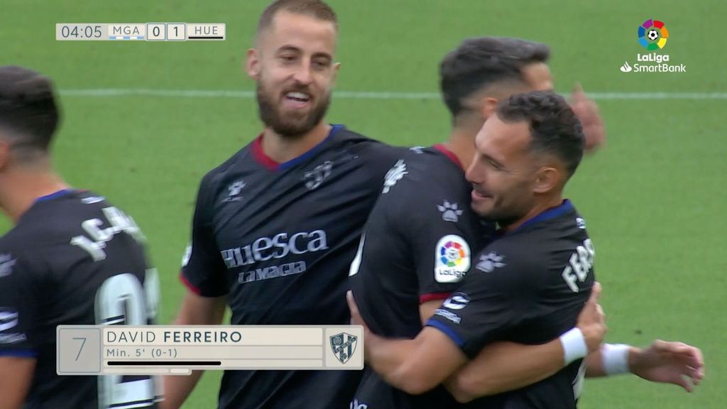 Málaga 0-1 Huesca: Gol de Ferreiro