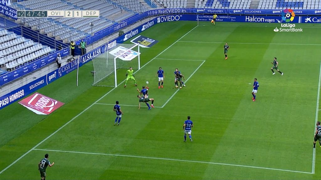 Real Oviedo-Deportivo de La Coruña (2-1): Gol de Sabin Merino