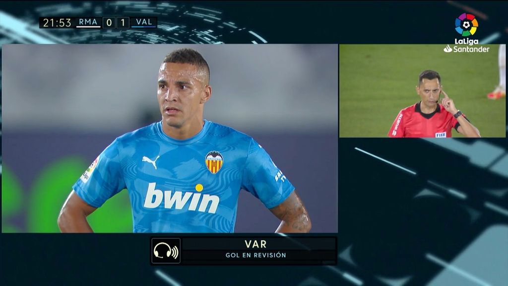 Real Madrid-Valencia: Gol anulado a Rodrigo Moreno