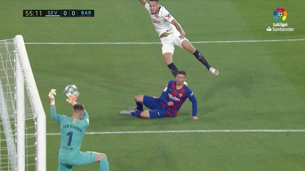 Sevilla-Barcelona: Parada de Ter Stegen a Ocampos