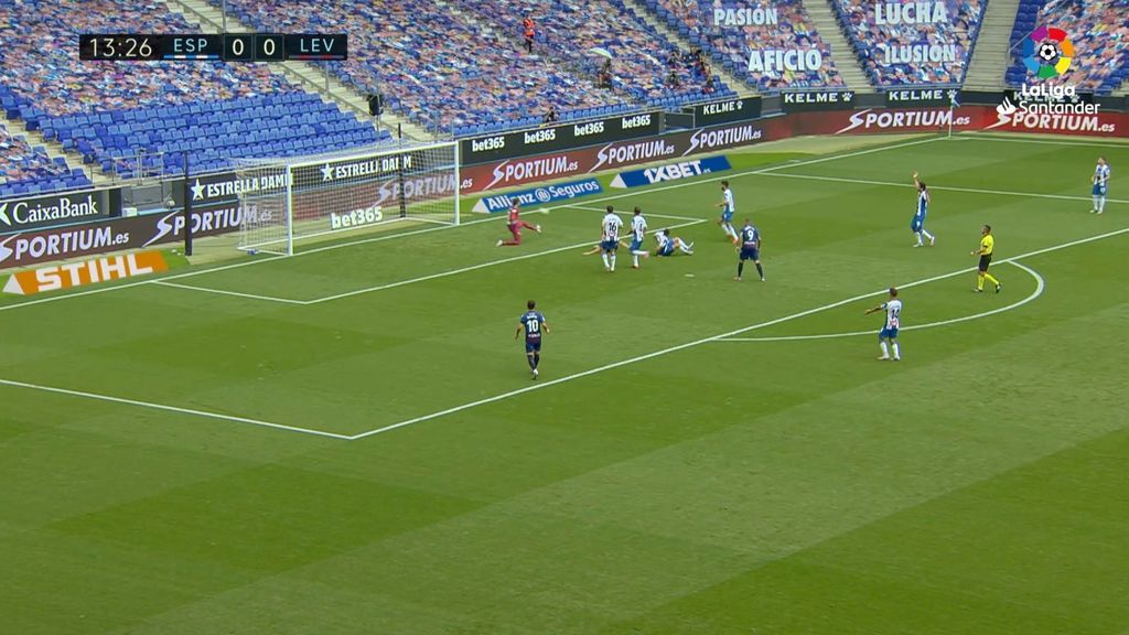Espanyol 0-1 Levante: Gol de Borja Mayoral