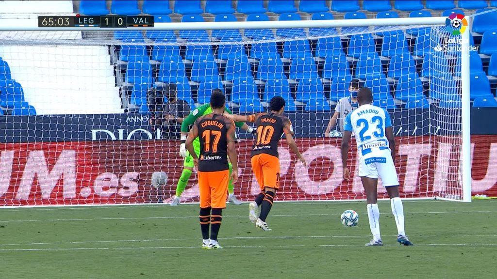 Leganés-Valencia: Penalti fallado por Parejo