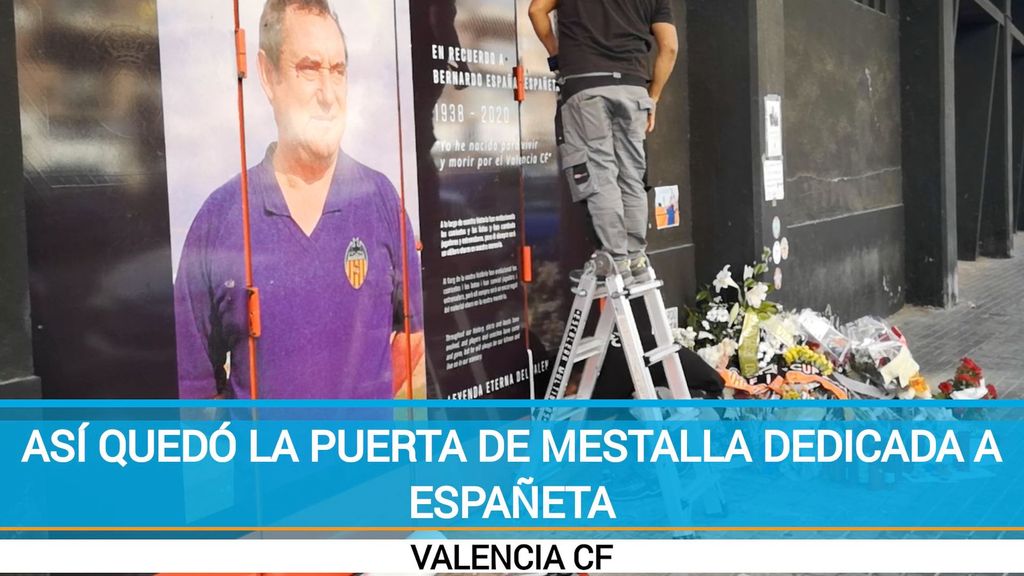 Así quedó la puerta de Mestalla dedicada a Españeta