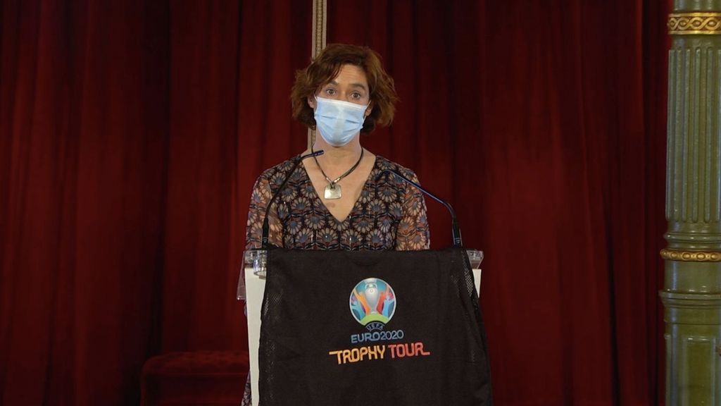 Declaraciones efectuadas hoy por la Alcaldesa en funciones del Ayuntamiento de Bilbao, Amaia Arregi, con motivo de la Eurocopa 2020 (22-4-21)