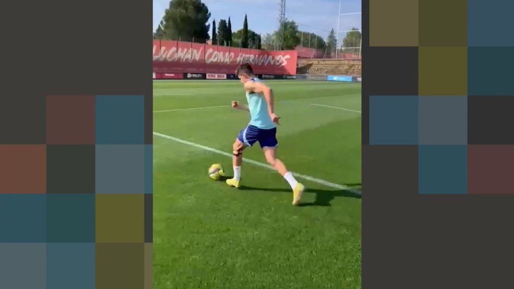 Giuliano en la ciudad deportiva del atlético entrenando después de su lesión de rodilla