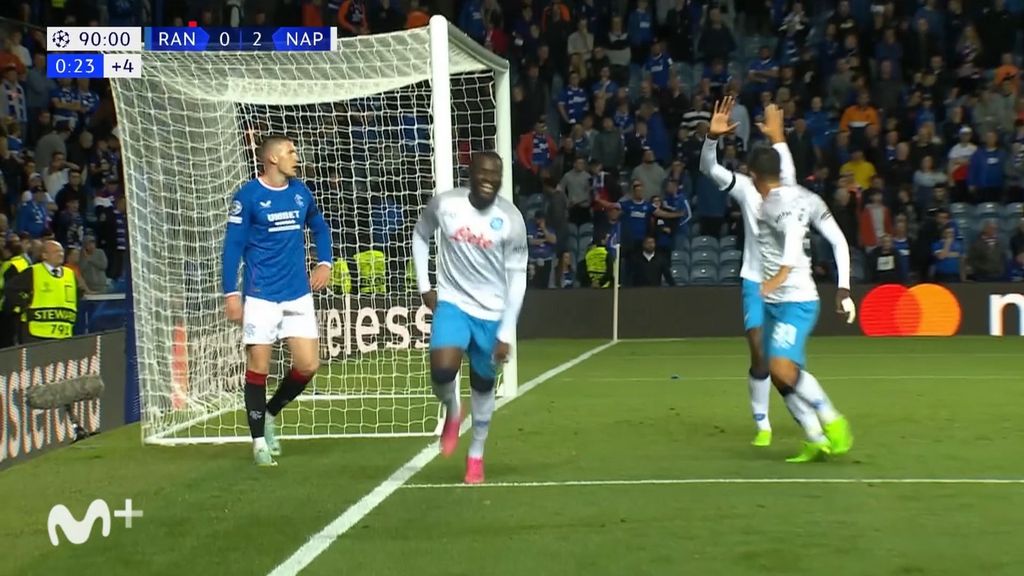 Rangers 0-3 Napoli: Gol de Ndombélé