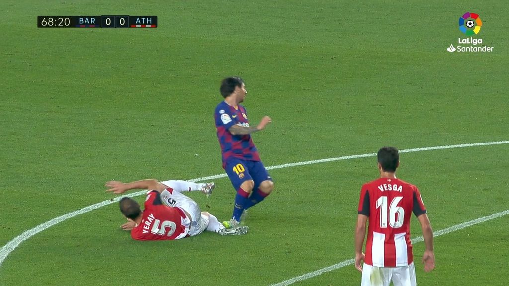 La entrada de Messi a Yeray