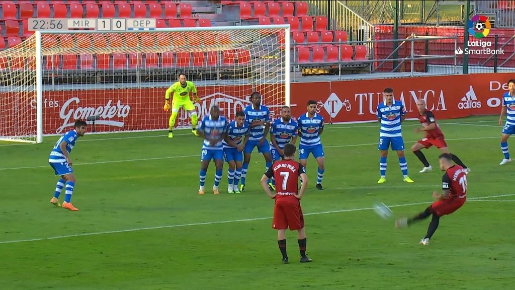 Mirandés-Deportivo: Gol 1-0 Merquelanz