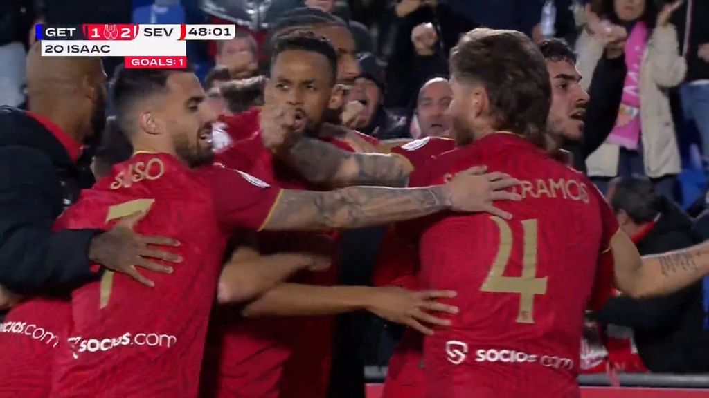 Getafe-Sevilla (Copa): Primer gol de Isaac Romero