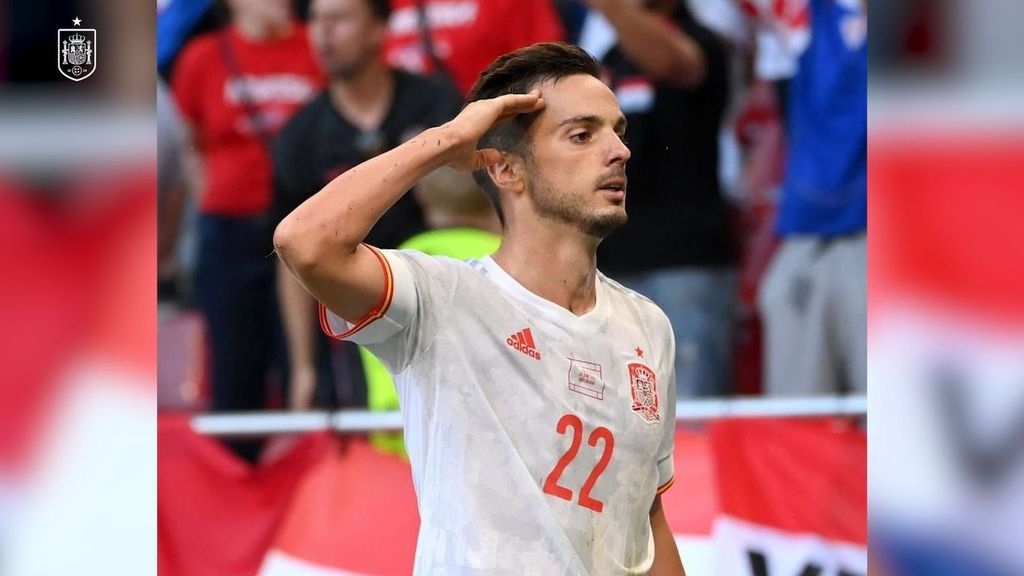 Sarabia habla de la celebración de su gol contra Croacia: "Era una buena manera de dedicárselo a mi padre y a mi hermana"