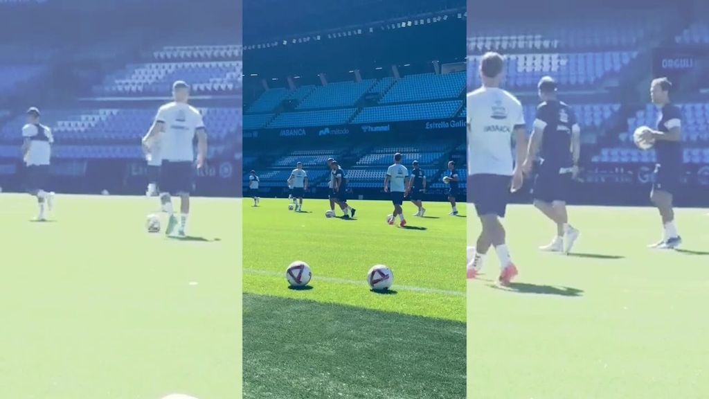 El Celta se entrena por primera vez en el nuevo césped de Balaídos