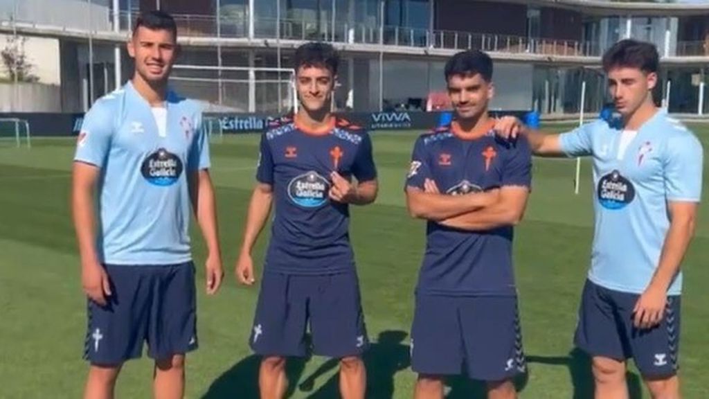 Carlos Domínguez, Hugo Álvarez, Damián Rodríguez y Pablo Durán, con ficha de primer equipo