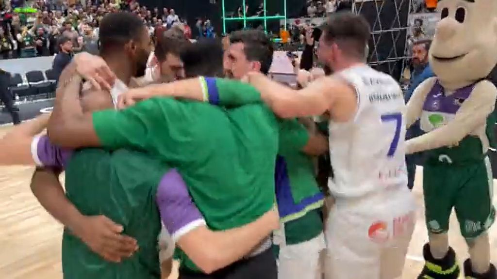 Celebración del Unicaja tras ganar la Copa del Rey