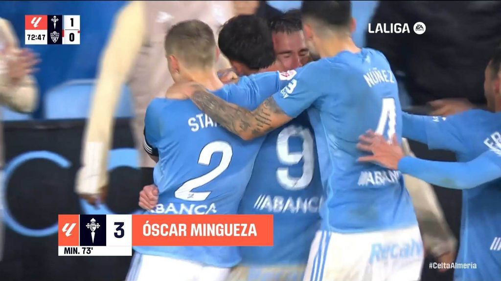 Celta 1-0 Almería: Gol de Mingueza