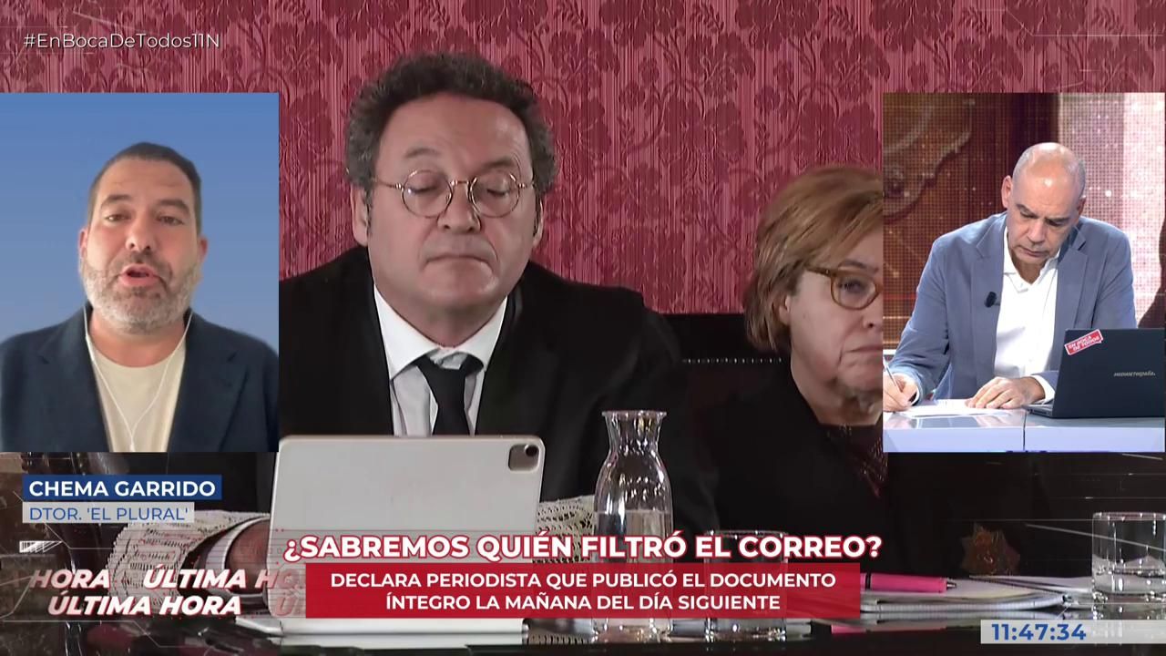 Chema Garrido, director de ‘El Plural’, sobre Álvaro García Ortiz, fiscal general del Estado: “Se está juzgando a una persona inocente”
