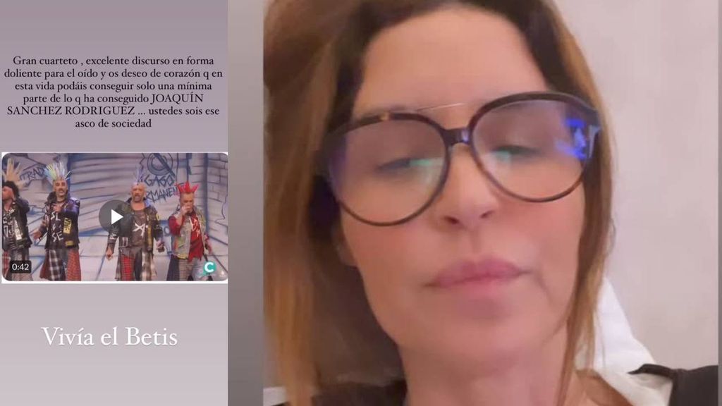 Susana Saborido sale en defensa de Joaquín tras la dura crítica del cuarteto del Gago