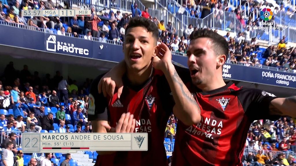 Málaga-Mirandés: Gol 1-1 De Sousa (jornada 25)
