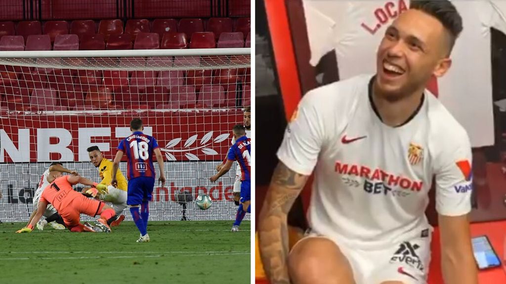 El partido de Ocampos donde fue goleador y portero con el Sevilla frente al Éibar (2019-2020)