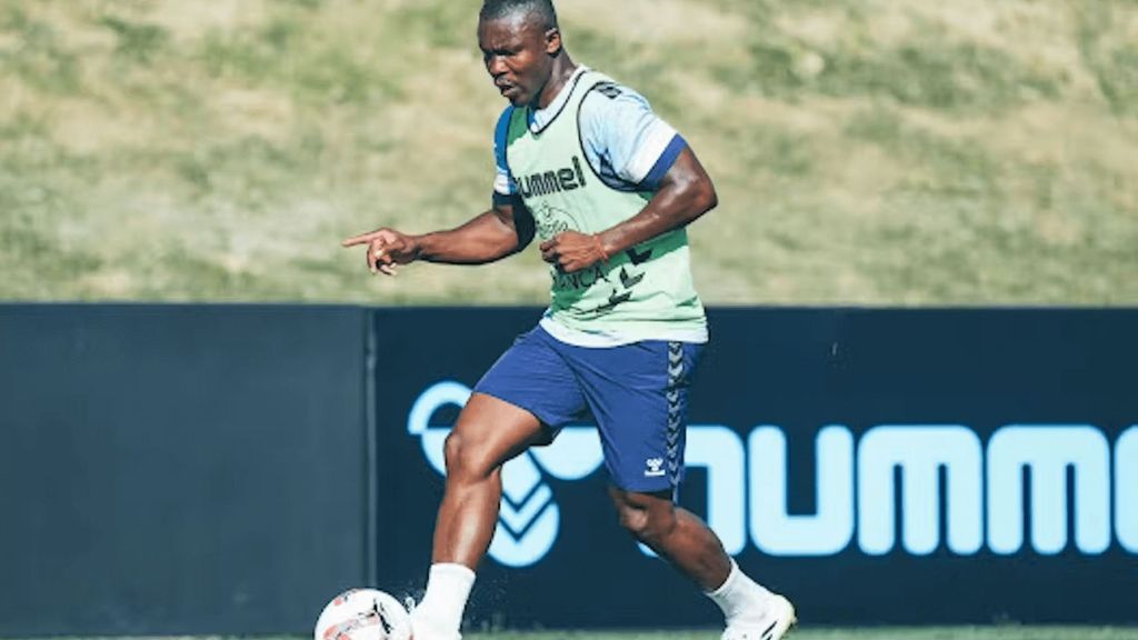 Joseph Aidoo, uno más en el entrenamiento del Celta