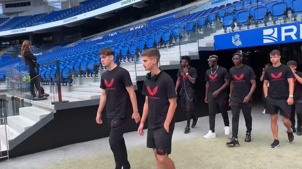 El Bayer Leverkusen, a su llegada al Reale Arena