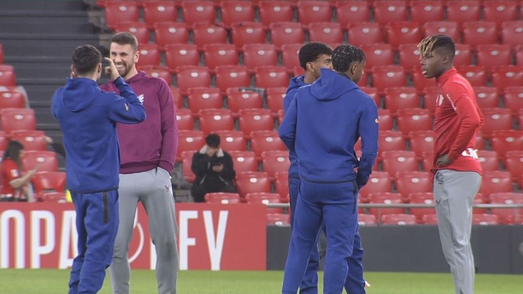 El buen rollo de los jugadores del Barça con los del Athletic