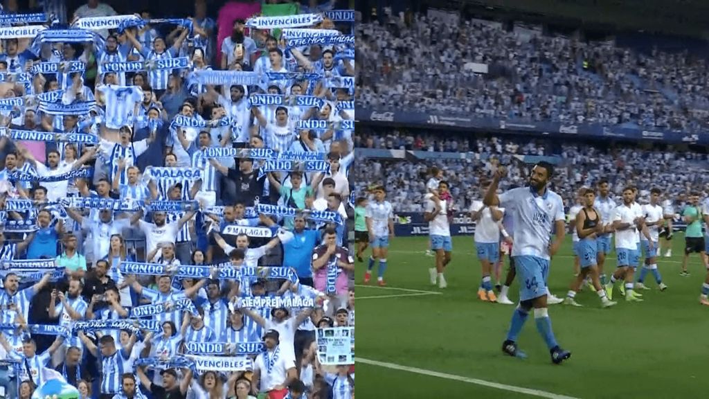 El Málaga jugará la final del play off: La celebración de la afición y la plantilla en La Rosaleda