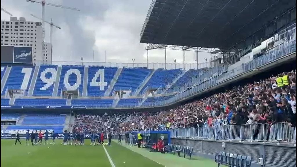 Entrenamiento a puerta abierta del Málaga
