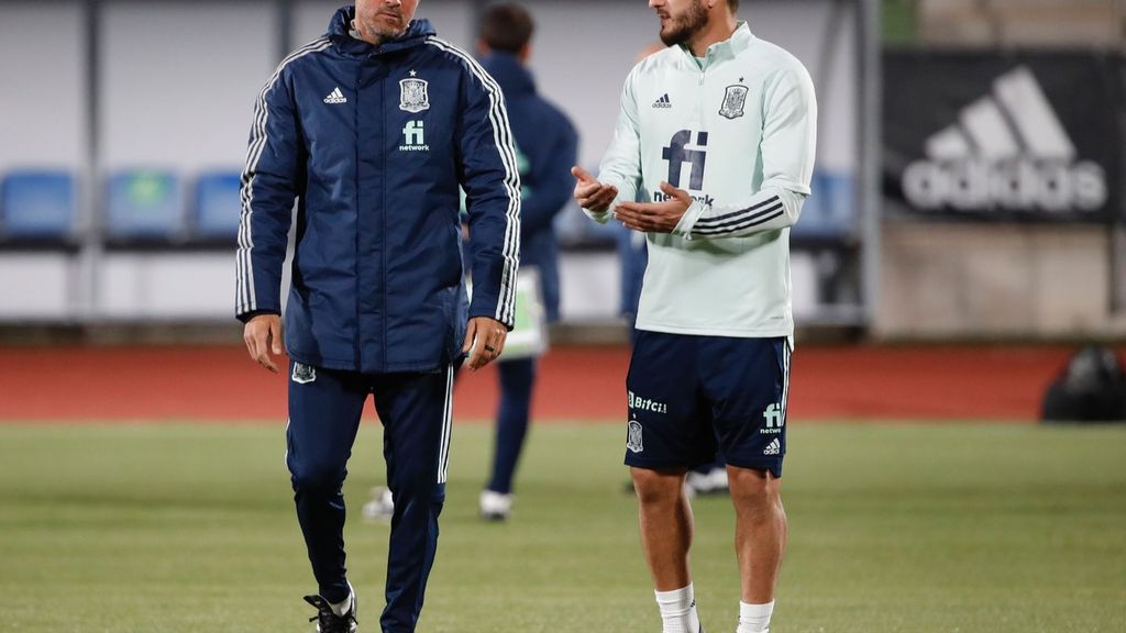 Primer entrenamiento de España antes de los partidos decisivos ante Grecia y Suecia para la clasificación al Mundial de Catar 2022