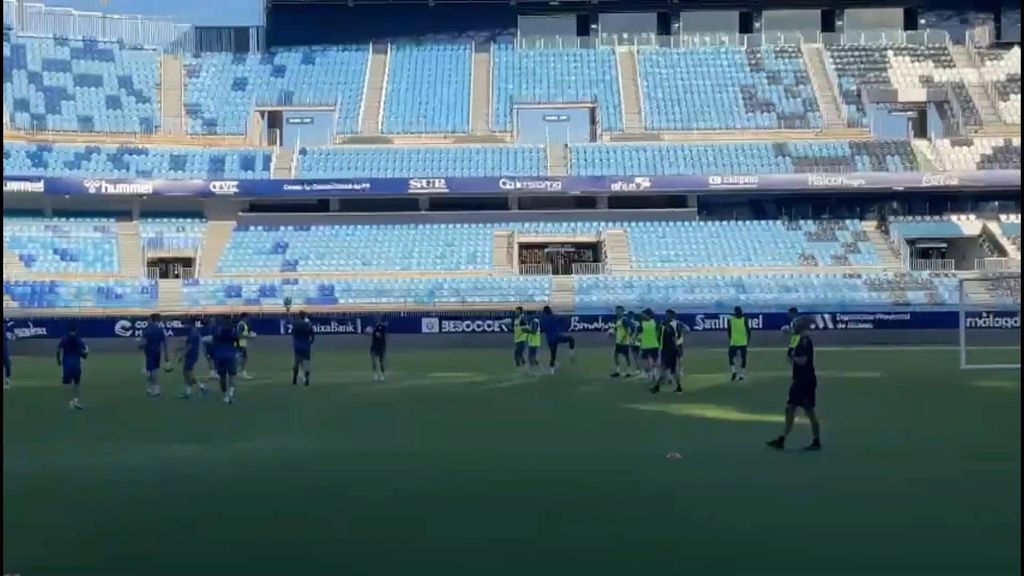 Entrenamiento del Málaga en La Rosaleda con Pepe Mel