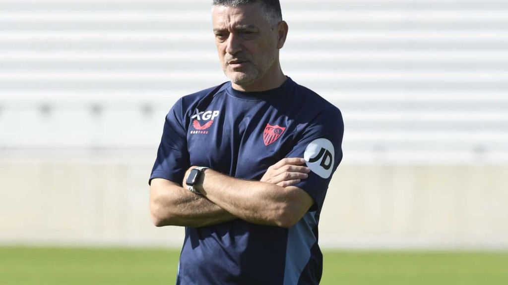 García Pimienta, en la rueda de prensa previa al Leganés-Sevilla