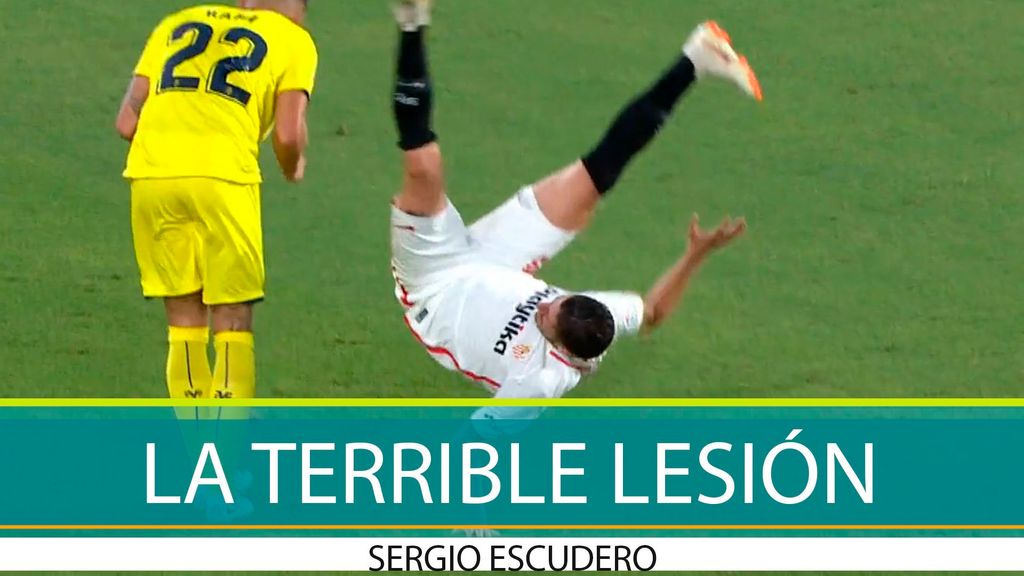 La lesión de codo de Escudero en el Sevilla-Villarreal
