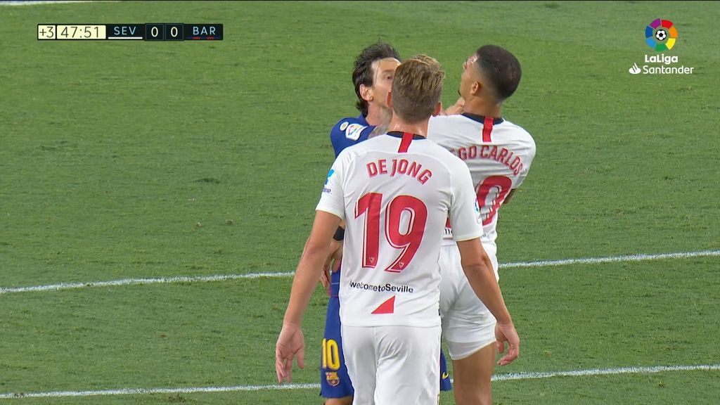 Sevilla 0-0 Barcelona: Tángana entre Diego Carlos y Messi