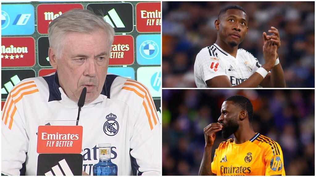 Carlo Ancelotti y las bajas de Alaba y Rüdiger: "Es un momento de emergencia, tenemos que aguantar"