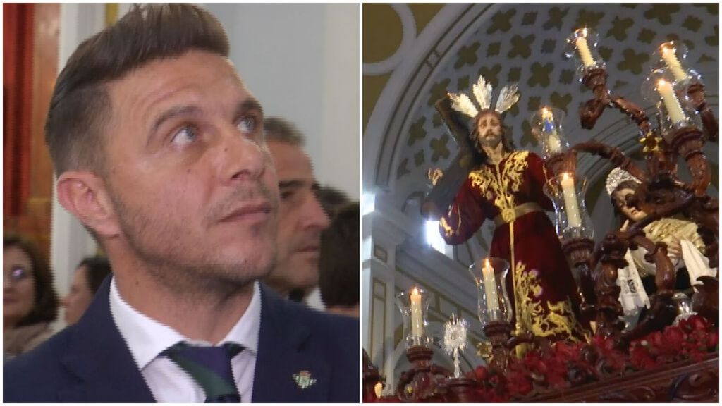 Joaquín Sánchez, embelesado con el Cristo de La Misión