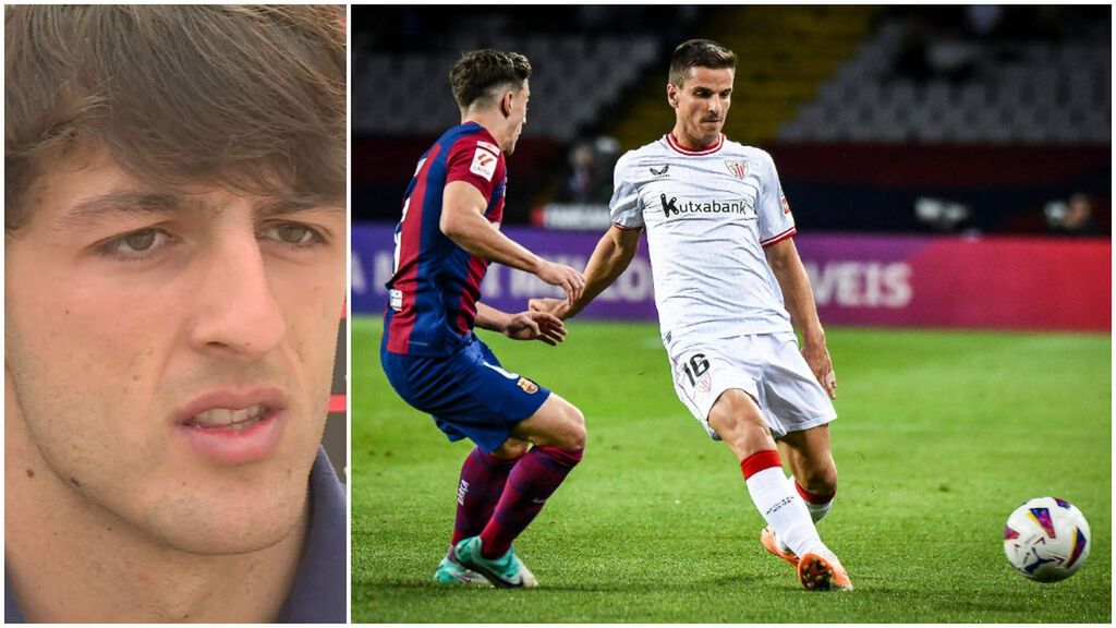 Unai Gómez y sus ídolos dentro del vestuario del Athletic