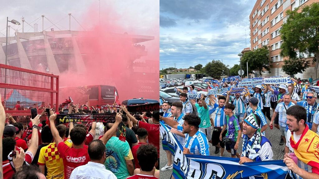 El infierno del Nou Estadi: así recibieron a los autobuses de Málaga y Nàstic