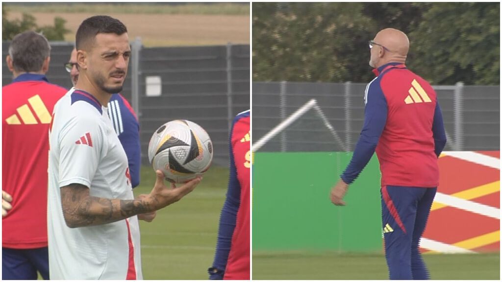 El entrenamiento postpartido de España ante Alemania contó con un De la Fuente atento