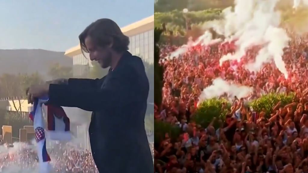Locura total por Rakitic en su vuelta a Croacia: bengalas y gritos en Split