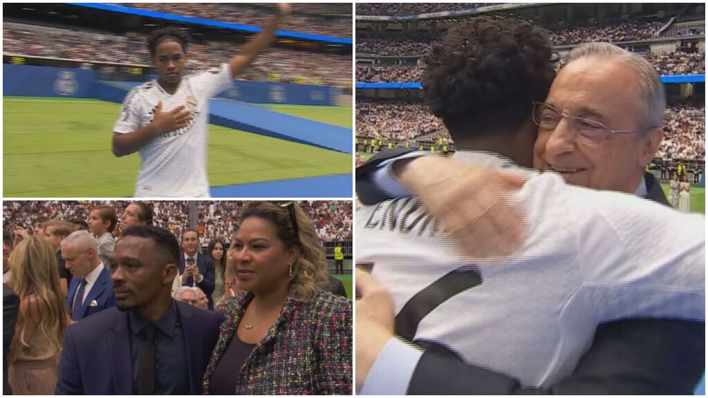 Endrick y su primer día en el Real Madrid: su nuevo dorsal, la emoción de sus padres y el abrazo con Florentino Pérez
