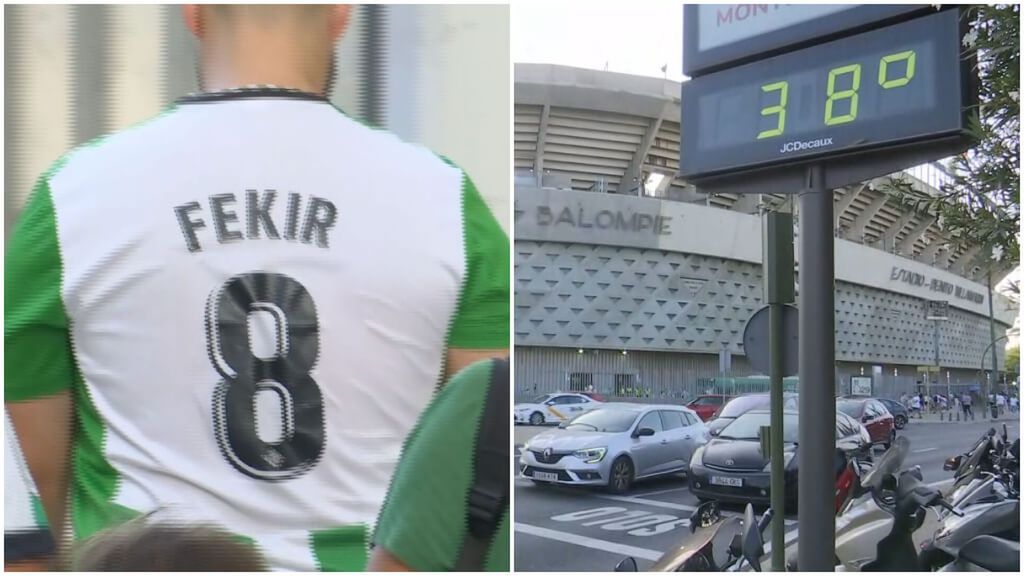 Mucho calor y Fekir muy 'presente' entre la afición del Betis en la previa de la Conference League