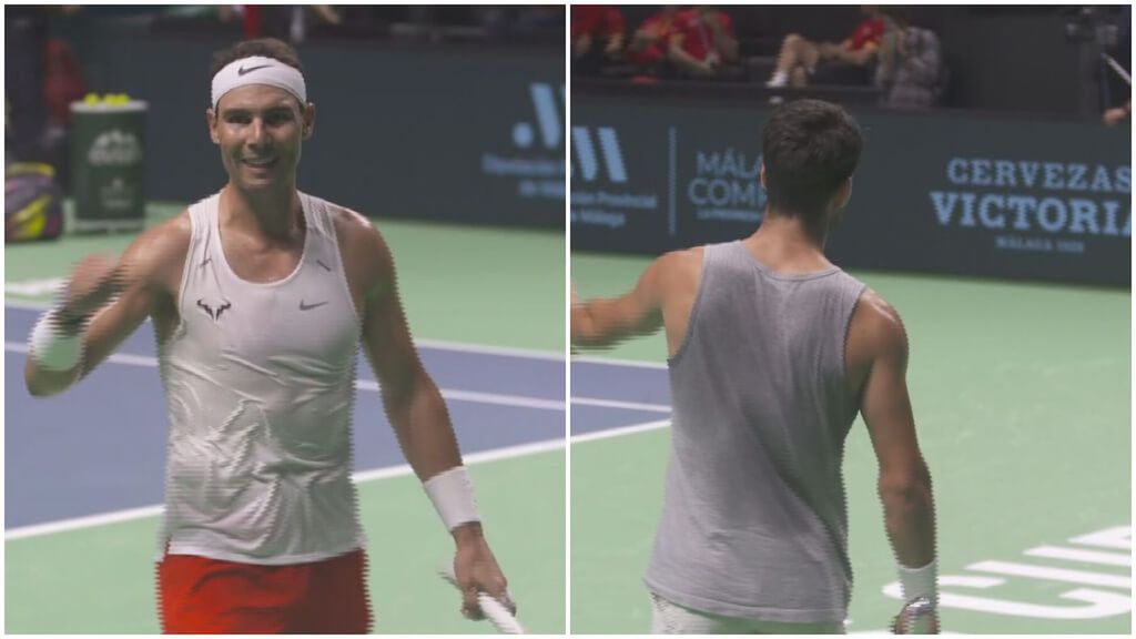 Rafa Nadal y su broma con Carlos Alcaraz: "Hombre, hay que apretar"