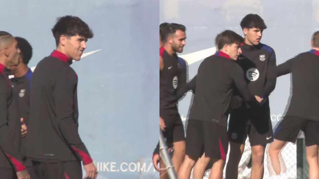 Pau Cubarsí se ejercitó con el Barcelona sin llevar la máscara protectora