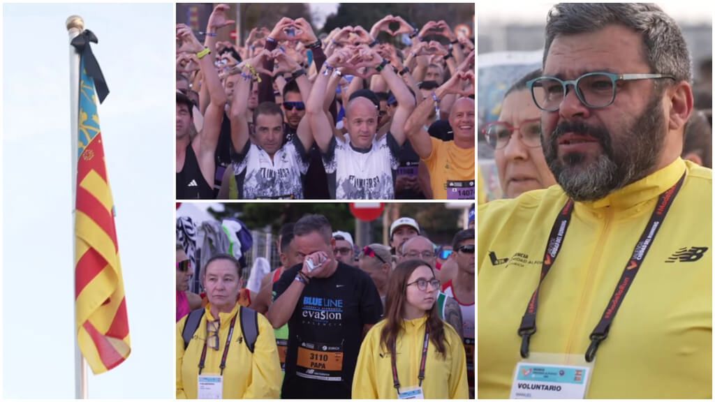 El homenaje más emotivo en el Maratón Valencia: lágrimas, corazones al aire y silencio absoluto