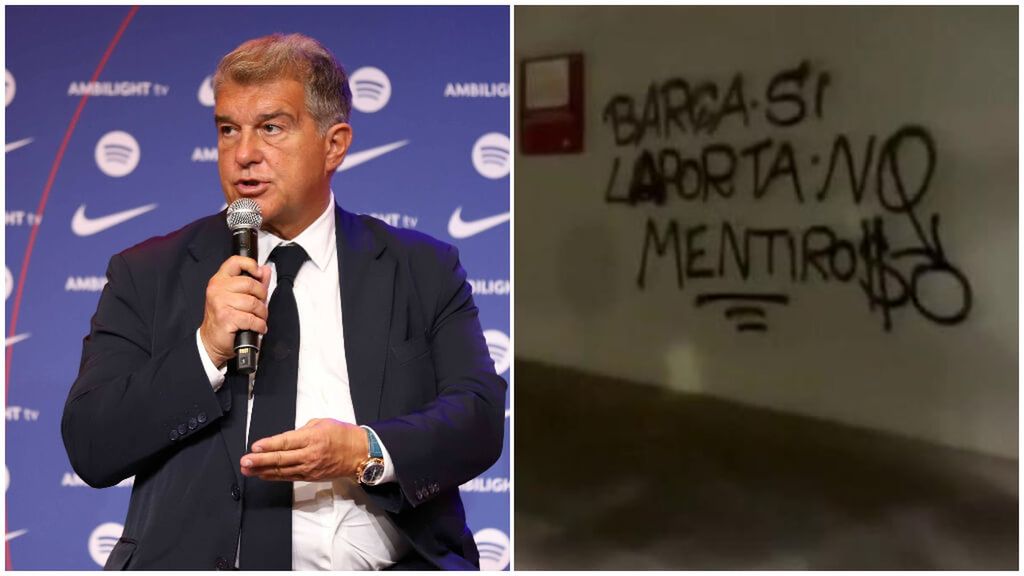 Aparecen pintadas en Barcelona en copntra de Barcelona en medio de la crisis del Caso de Dani Olmo