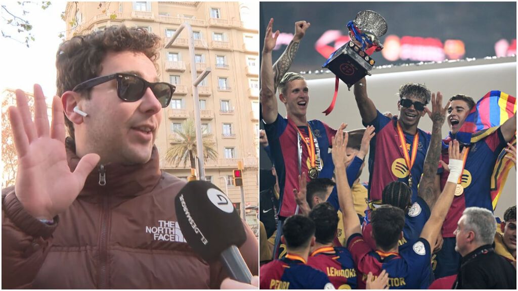 La afición del FC Barcelona saca la 'manita' tras la victoria en la Supercopa de España: "Y no será la última"