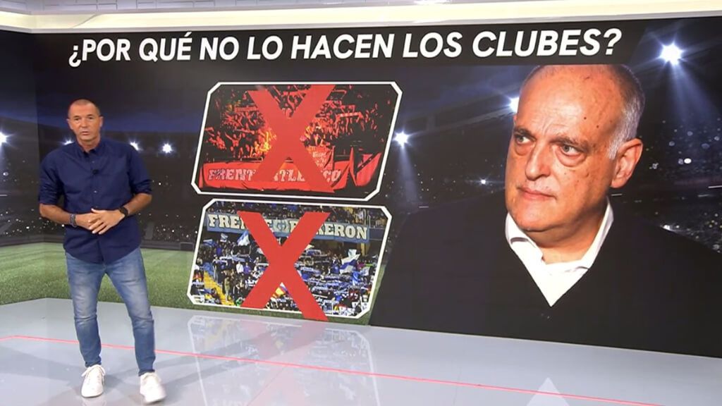 Manu Carreño y la propuesta de Tebas para acabar con el Frente Bokerón y el Frente Atlético: "¿Y los clubes?"