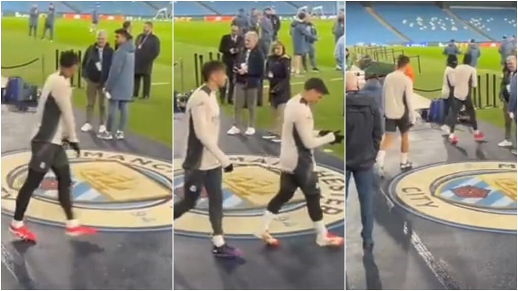 Los jugadores del Real Madrid muestran su respeto al City: todos evitan pisar el escudo al entrar