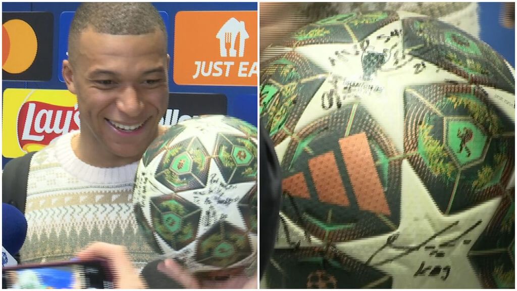 Las firmas en el balón de Mbappé, al descubierto