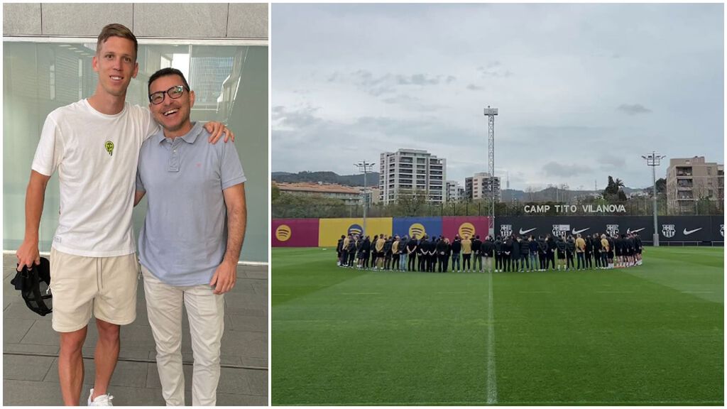 Los jugadores del Barça guardan un minuto de silencio por Carles Miñarro