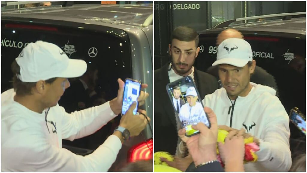 Rafa Nadal salió de madrugada para atender a sus aficionados